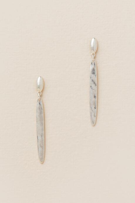 Francesca's Lara Hammered Stick Drop Earring - Silver