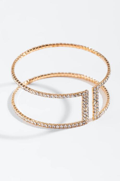 Francesca's Kylee Double Bar Bangle - Gold