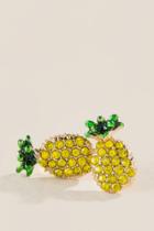 Francesca's Pineapple Studs With Yellow Stones - Yellow