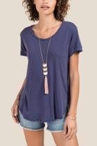Francesca Inchess Nadine Depp Side Cut Tee - Navy