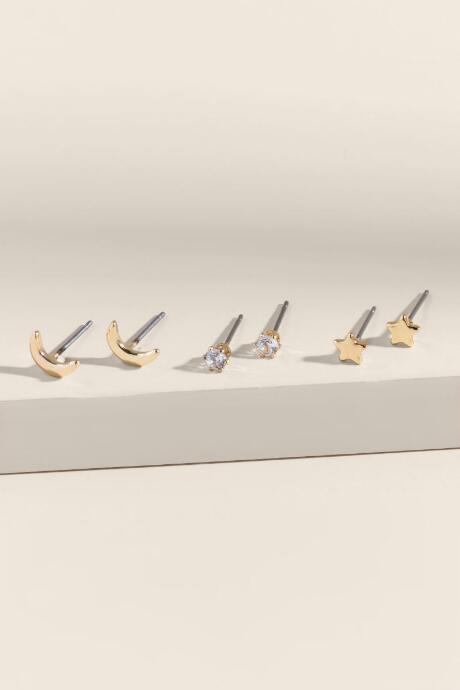 Francesca's Victoria Cz Stud Earring Set - Gold