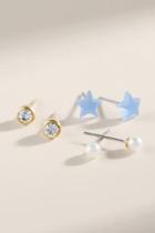 Francesca's Paula Star Stud Earring Set - Light Blue