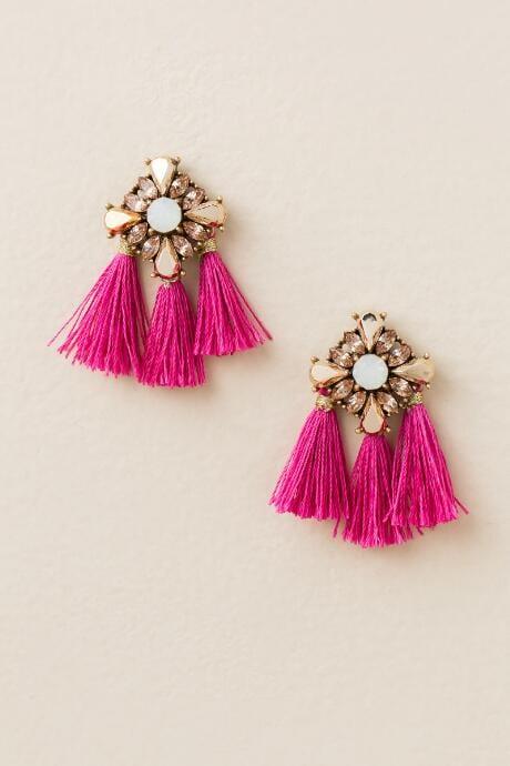 Francesca's Kehlani Tassel Chandelier Earring - Neon Pink