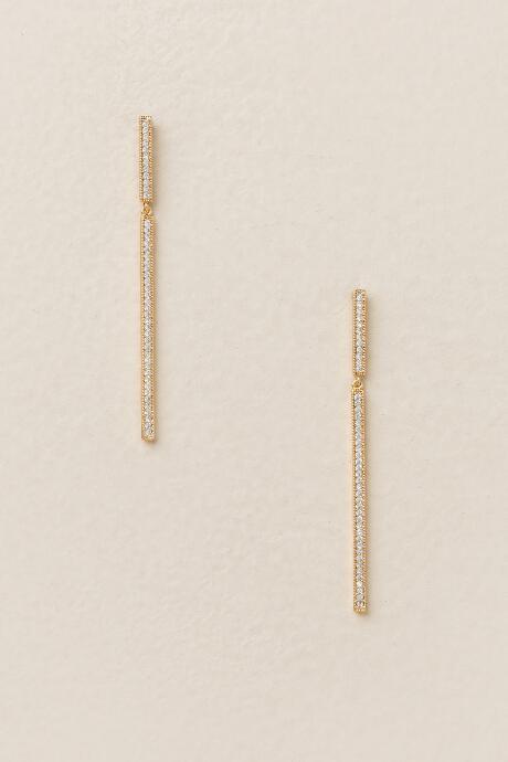 Francesca's Katia Bar Drop Earring - Crystal