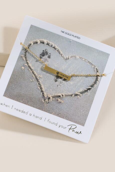 Francesca's Fur Mama Gold Pendant Necklace - Gold