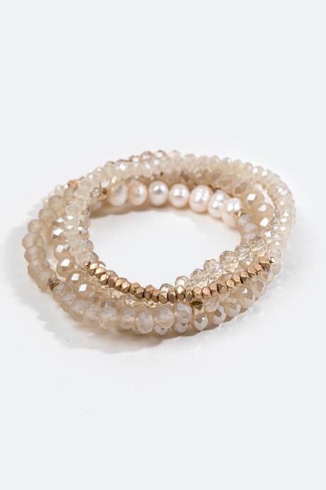Francesca's Janelle Pearl Beaded Bracelet Set - Pearl