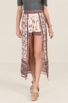 Francesca's Callie Floral Maxi Walk Skirt - Ivory