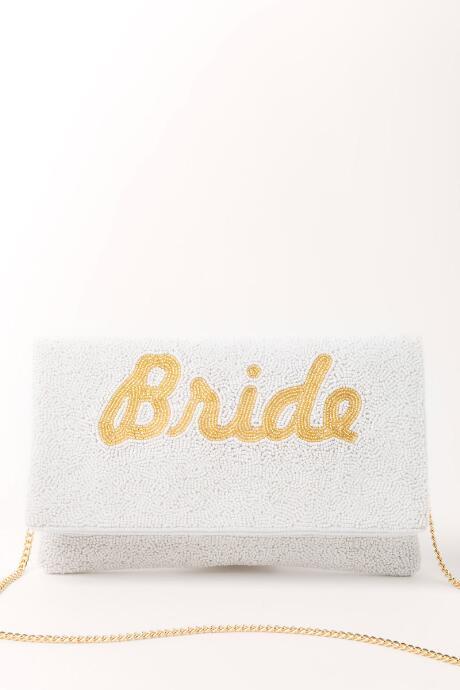 Shirdee Imports Llc Shirdee Beaded Bride Clutch - Ivory