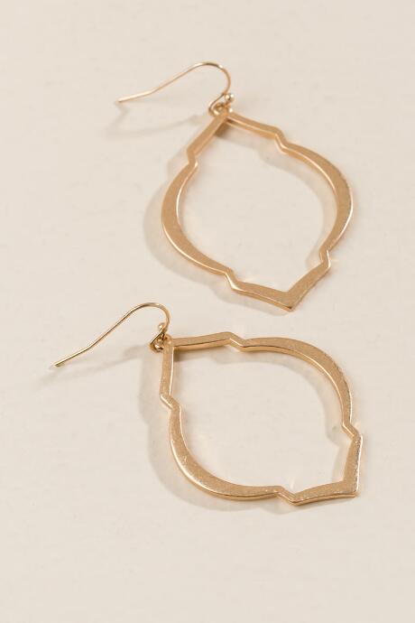 Francesca's Tali Open Metal Drop Earrings - Gold