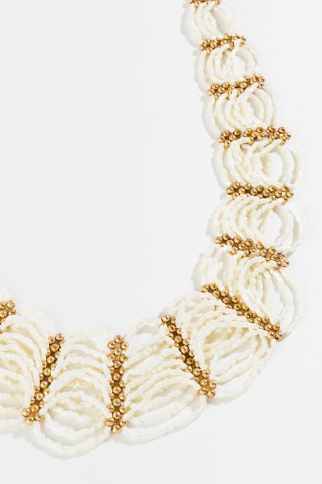 Francesca's Kori Beaded Statement Necklace - White