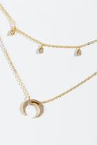Francesca's Lola Crescent Pendant Layered Necklace - Gold