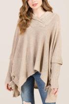 Francescas Bethany Side Lace Poncho - Heather Oat