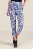 Francesca's Irene Leopard Tapered Pants - Gray