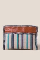 Francesca's Melina Striped Clutch In Turquoise - Turquoise