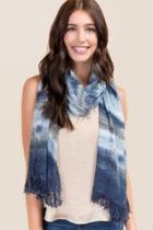 Francesca's Kacie Tie Dye Oblong Scarf - Navy