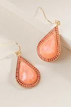 Francesca's Stacy Embellished Teardrop Earrings - Tangerine