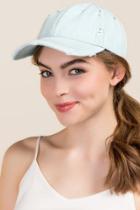 Francescas Emilie Distressed Denim Cap - Light Blue