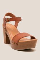 Francesca's Wendy Stud Platform Heel - Cognac
