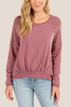 Francesca's Melinda Terry Sleeve Top - Purple