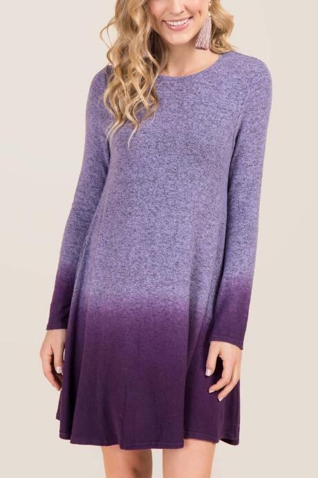 Francesca Inchess Autumn Ombre Hacci Knit Dress - Orchid