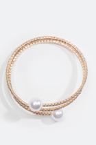 Francesca Inchess Mila Crystal Pearl Coil Bracelet - Pearl