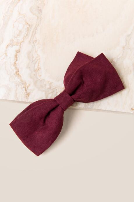 Francesca's Ru Bow Barrette - Burgundy