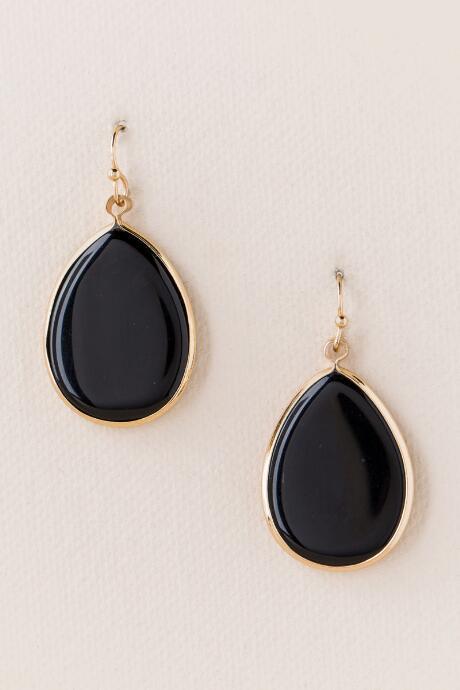 Francesca's Kailey Small Teardrop Earring - Black