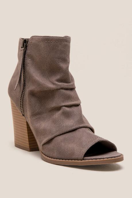 Rampage Paden Distressed Peep Toe Shootie - Taupe