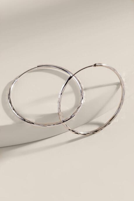 Francesca's Daniella Thick Metal Hoops - Silver