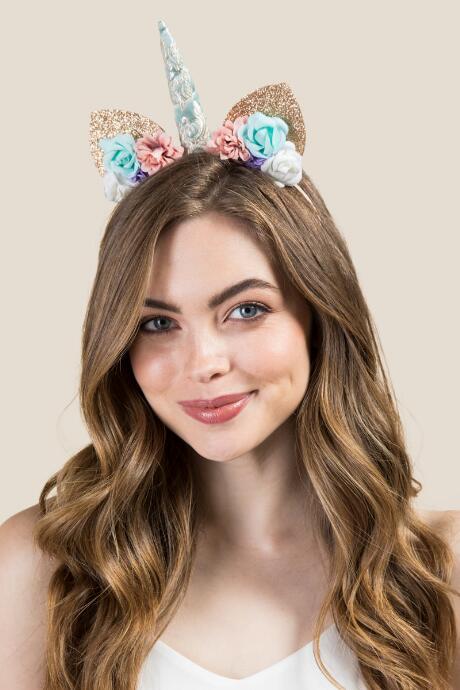 Francescas Rebekah Floral Caticorn Headband - Orchid