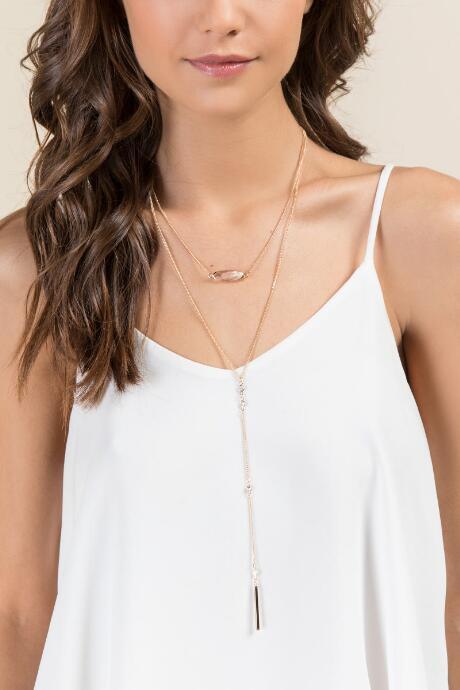Francesca's Talin Rose Gold Layered Pendant - Gold