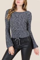 Alya Bliss Corset Pullover Sweater - Black/white