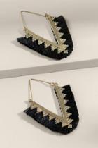 Francesca's Mariella Tassled V-drop Earrings - Black