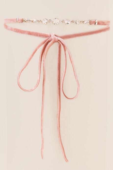 Francesca's Rosalind Velvet Wrap Choker - Mauve