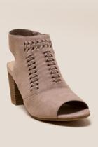 Francesca's Laura Whipstitch Peep Toe Shootie - Taupe