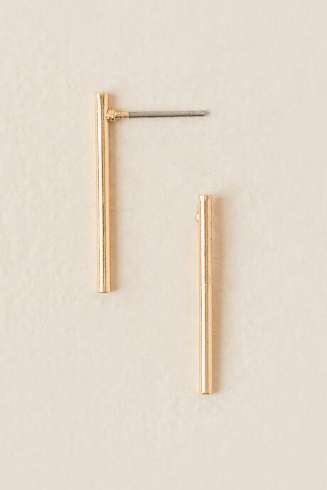 Francesca's Mila Bar Stud Earring - Gold