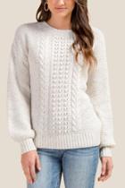 Francesca's Carter Confetti Sweater - Ivory