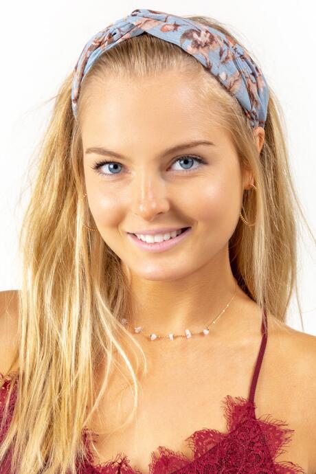 Francesca's Vera Floral Print Softwrap - Light Blue