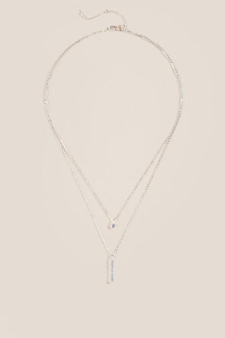 Francesca's Shae Layered Cubic Zirconia Necklace - Silver