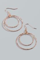 Francesca's Tasha Rose Gold Circle Drop Earrings - Rose/gold