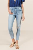 Francesca's Eunina Knee Slit Skinny Jeans - Lite