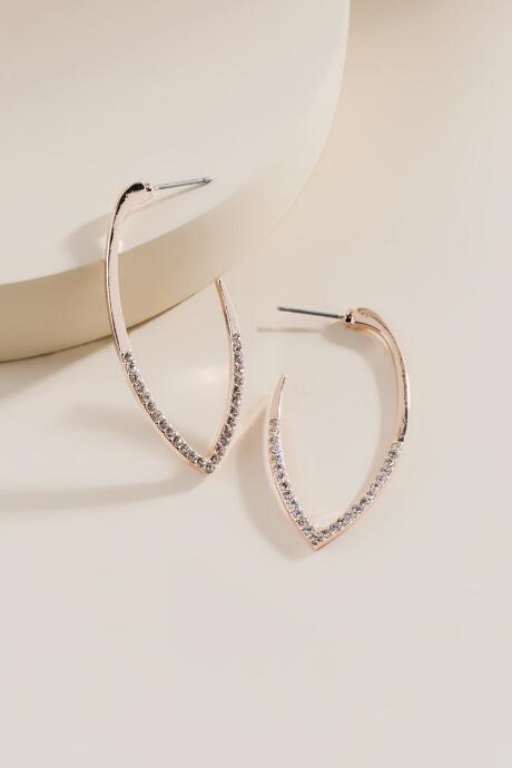 Francesca's Nadine Marquis Hoop Earrings - Rose/gold