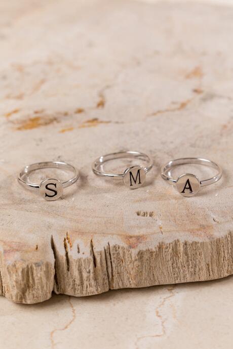 Francesca's Initial Stamped Ring - C