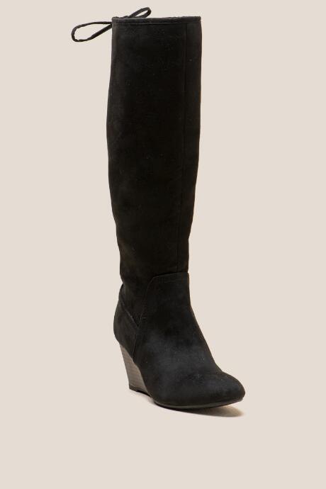 Xoxo Burkey Wedge Hi Shaft Boot - Black