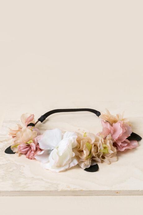 Francesca's Cora Flower Crown Headband In Multi - Blush