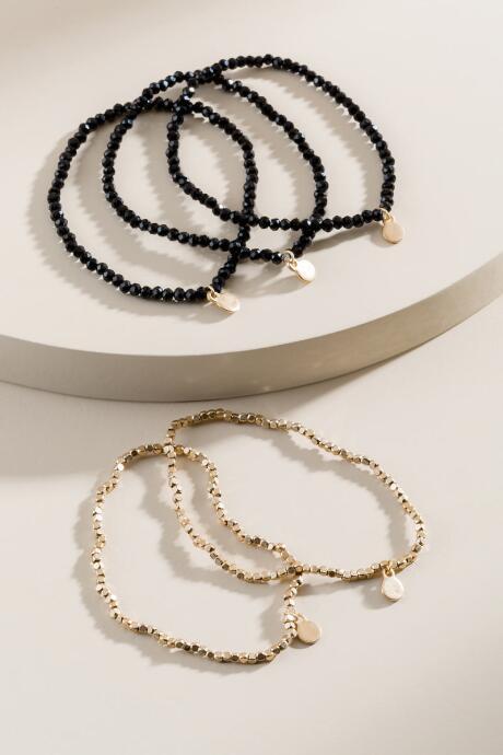 Francesca's Harmony Beaded Bracelet Set - Black