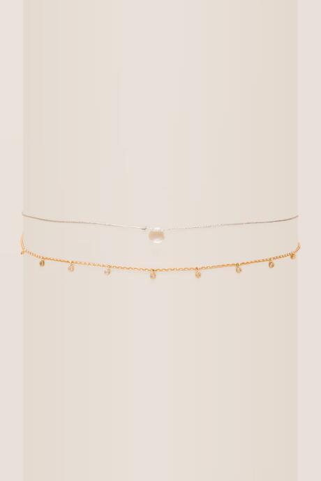 Francesca's Blakeley Semi Precious Choker Necklace - Gold