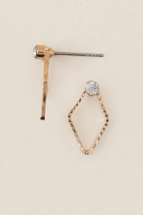 Francesca's Karey Triangle Stone Stud Earring - Gold