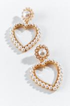 Francesca's Adina Pearl Heart Statement Earrings - Pearl