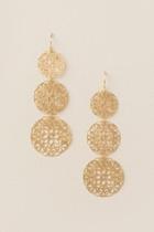 Francesca's Freida Circle Stamped Linear Earring - Gold